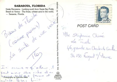Panorama Siesta Key — widok z lotu ptaka — Fotografia Granville'a Wilde'a — Rewers