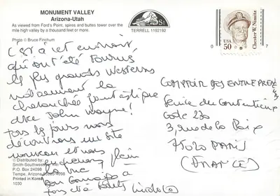 Monument Valley — Arizona-Utah — Smith-Southwestern, Inc. n°1030 — Verso