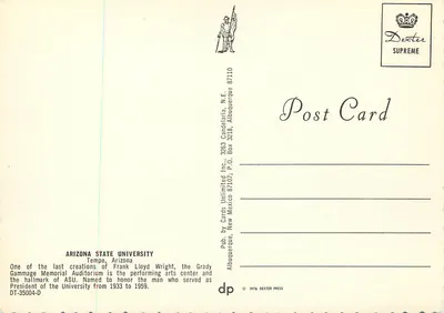 Grady Gammage Memorial Auditorium — Tempe, Arizona — Dexter Supreme — Verso