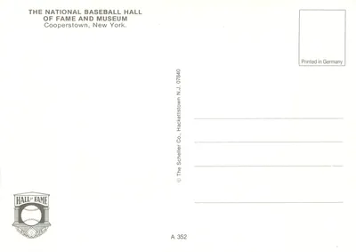 O National Baseball Hall of Fame and Museum — Cooperstown, New York — The Schelller Co., N.J. 07840 — Verso