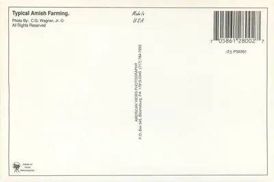 Fazenda Amish na Pensilvânia — Fotografia de C.G. Wagner, Jr. — American Views Photography — Verso