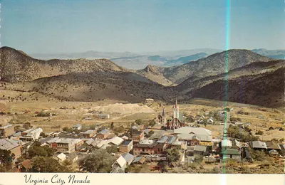 Virginia City, Nevada — vista aérea de uma cidade mineradora — editor Smith Sierra Novelty Co.