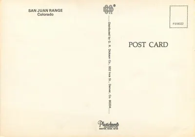 San Juan Range — Colorado — Plastichrome — Verso