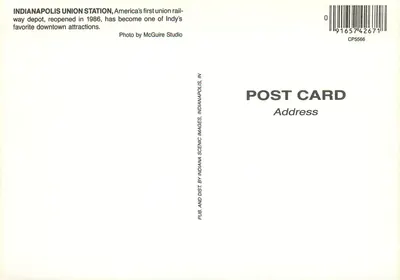 Indianapolis Union Station — editor Indiana Scenic Images, n° CP5566 — Verso