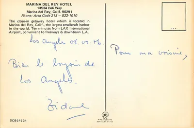 Marina del Rey Hotel — Marina del Rey, California — publisher Mike Roberts — Back