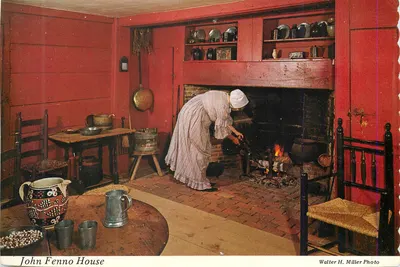 John Fenno House — interior da cozinha — Foto de Walter H. Miller