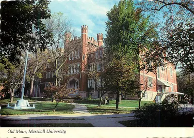 Old Main, Universidade Marshall — Huntington, West Virginia — Litho nos EUA por Appalachian Photo & Journalism Services, Inc.