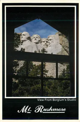 Mt. Rushmore — Vista do estúdio de Borglum — Western Souvenirs