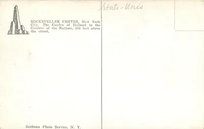 Rockefeller Center — Jardim das Nações — Seidman Photo Service, N.Y. — Verso