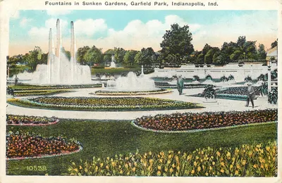 Fontes nos Jardins Subterrâneos, Parque Garfield, Indianapolis, Ind. — série 10538 — DeWolff News Co.