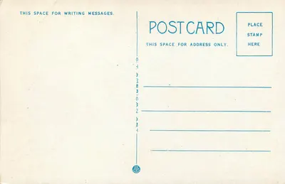 Biuro Pocztowe, Gadsden, Ala. — wydawca O.T. American Card Co. — numer seryjny 104444 — Rewers