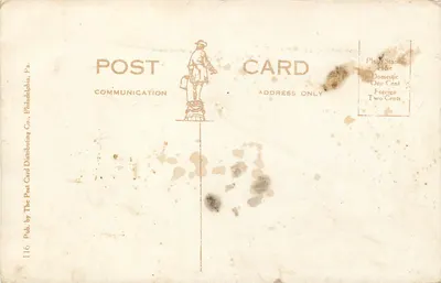 Hôtel Shelburne — Atlantic City, N.J. — Pub. by The Post Card Distributing Co., Philadelphia, Pa. — n° 116 — Verso