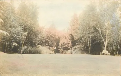 Jogador de golfe em um parque — Maine, Estados Unidos — carta postal