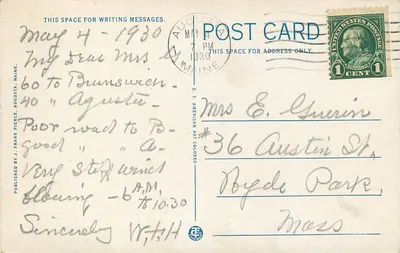 Fort Weston, zbudowany w 1754 i Block House, Augusta, Maine — J. Frank Pierce, nr 102835 — Rewers