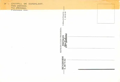 Guadalest — widok malowniczy — Hnos. Galiana — Rewers