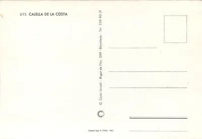 Calella — widok panoramiczny z latarnią — G. Costa de la Costa, n°675 — Rewers