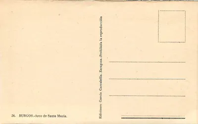 Burgos — Arc Santa Marii — Wydawnictwo García Carrabell — Rewers