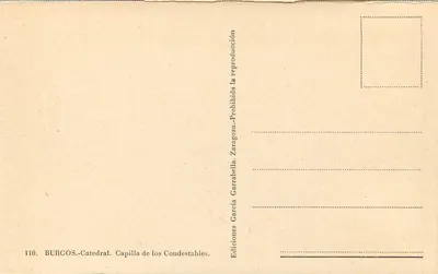 Burgos - Katedra. Kaplica Konstabeli — Wydawnictwo García García, Zaragoza — Rewers