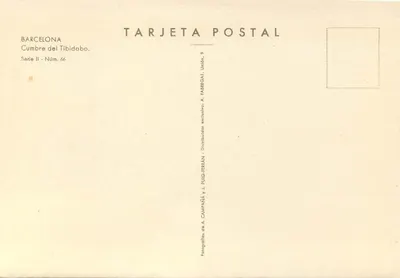 Cumbre del Tibidabo — widok funikulera i instalacji — A. Fabregat, seria II n°66 — Rewers