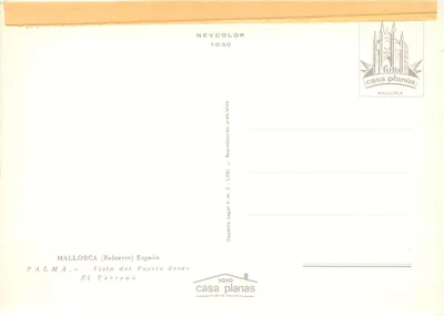 Palma de Mallorca — Widok z terenu portu — casa planas, n° 1030 — Rewers