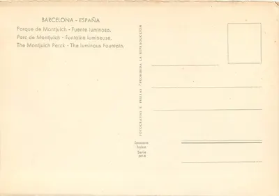 Parque de Montjuich — Fontaine lumineuse — Créaciones Freixas, seria 501.B — Rewers