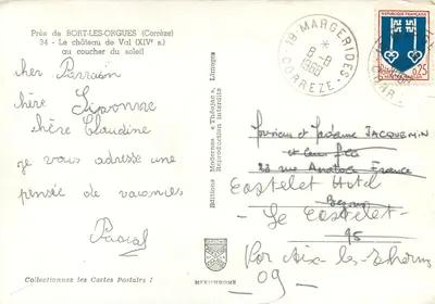 Zamek Val — zachód słońca — Wydawnictwo Modernes « Théoïlac » — Rewers