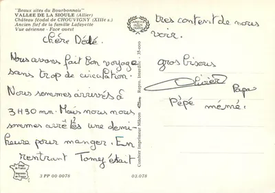 Castelo feudal de Chouvinny — Vale da Sioule (Allier) — Cing — Verso