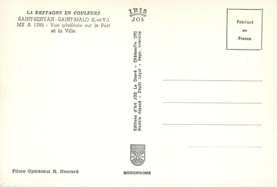 Saint-Servan - Saint-Malo (I.-et-V.) — Vista geral do Porto e da Cidade — Editions JOS — Verso