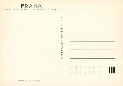 Praha — Karluv Most i Hradcany — wydawca Kincl & Hauner, nr 1038 — Rewers