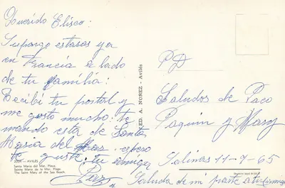 Santa María del Mar — praia animada — Ed. A. Núñez - Avilés — Verso
