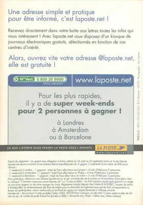 Publicidade para laposte.net — La Poste — N° 08/02 — Verso