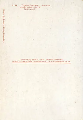 François Boucher — Pastorale — Les Éditions Nomis, Paryż, nr 1157 — Rewers