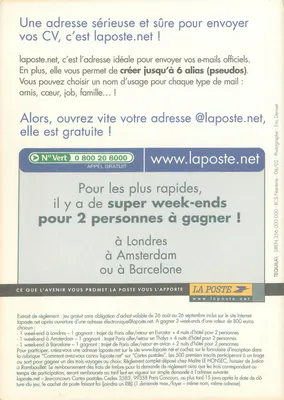 Reklama dla laposte.net — La Poste — Rewers