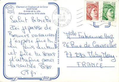 Entrée de la ville — Sartène — éditeur IRIS — Rewers