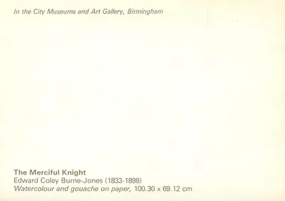 O Cavaleiro da Misericórdia — obra de Edward Coley Burne-Jones — City Museums and Art Gallery, Birmingham — Verso