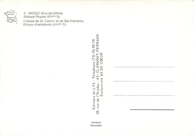 Skrzynka Królewska — Królewski Klasztor w Mozac — Emały champlevé (XII wiek) — Rewers