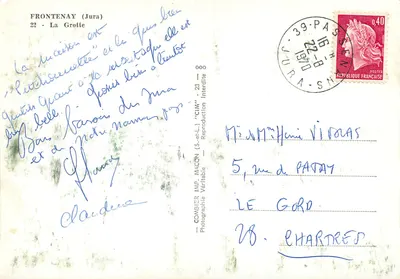 Frontenay (Jura) — A Gruta — IMP. MACON (S.-et-L.) — Verso