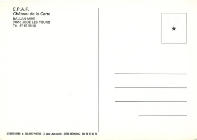 Sala da pranzo e salotto — Castello della Carta — E.P.A.F. BALLAN-MIRÉ — Verso