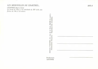 Chartres — Katedra z XII wieku przy brzegach Eury — Wydawnictwo Valoire — Rewers