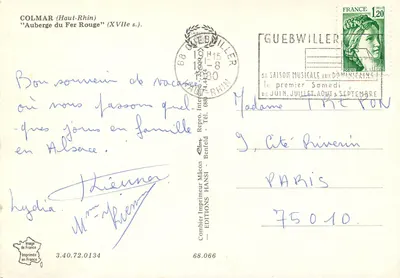 Colmar (Haut-Rhin) — 'Auberge du Fer Rouge' (XVIIe s.) — Éditions Hansi — Rewers