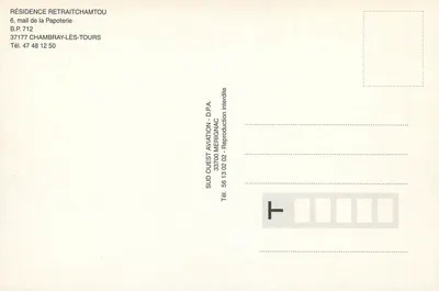 Zamieszkanie RetraitChamTou — 6, ulica Papoterie — SUD OUEST AVIATION - D.P.A. — Rewers