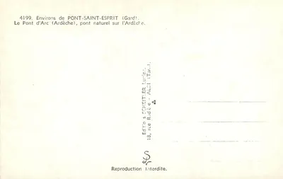 Pont d'Arc — Ardèche — Wydawca Schéitler, Tarn — Rewers