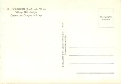Gourdon (A.-M.) — Wieś Nid d'Aigle — L. Gilletta & Cie, Nice — Rewers