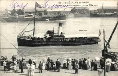 Tréport (Seine-Inf.) — Départ du « Mercure » pour Dieppe — L' Hirondelle, Paris