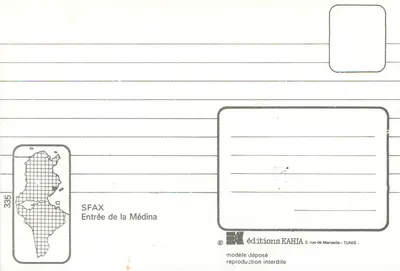 Sfax — Entrada da Médina — edições KAHIA — Verso