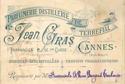 Parfumeria Destiladora Jean Gras — Cannes (Alpes-Maritimes) — editor: Impr. Imbert & Cie, Cannes