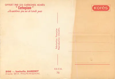 Isabelle Aubret — Retrato de perfil — Editor Korès, n°300 — Verso
