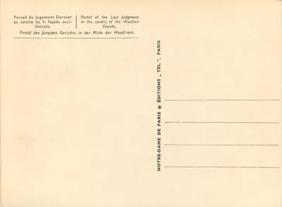 Portal do Julgamento Final — Notre-Dame de Paris — Éditions Tel — Verso