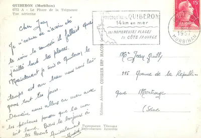 Molo Teignouse — Quiberon (Morbihan) — Wydawnictwo Aériennes Combier — Rewers