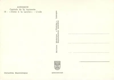 Aubusson — Pani z Jednorożcem — Tkanina n°16 — Rewers